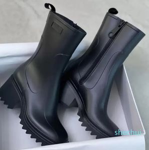 Designers Women Rain Boots England Style Waterproof Welly Rubber Water Rains Shoes Ankle Boot Booties