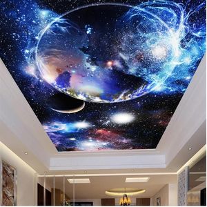 Personalizzato 3d soffitto po murale Cielo stellato 3 d carta da parati per pareti Soggiorno camera da letto 3d Soffitto Sfondo moderno wallpaper201R