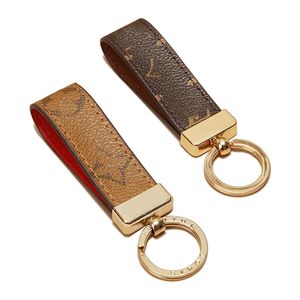 Leather car key ring pendant European and American tide brand couple old float key pendant BMW Benz key ring