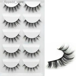 False Eyelashes Yokpn New Fashion 3D False Eyelashes Short Cross Natural Mink Hair Eye Lashes Makeup Handmade Women Fake Eyelashes Q231129