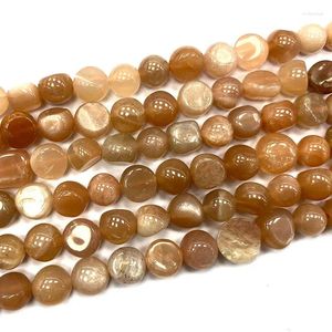 Lose Edelsteine, natürlicher Edelstein, orangefarbener Sonnenstein, 8–10 mm, unregelmäßige Steinperlen, Charms, DIY-Frauen-Armband, Halskette, Ohrringe, für die Schmuckherstellung