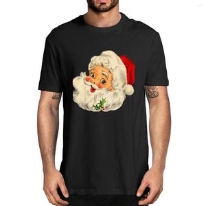 Camisetas masculinas de algodão unissex de algodão fresco de natal Papai Noel Face Men T-shirt Gifts Casual Casual Tee Streetwear Tops de luxo engraçados