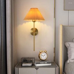 Wall Lamp Simple Cloth Cover LED Indoor Study Living Room Bedroom Lighting Tool