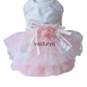 Dog Apparel Princess Cat Wedding Dress Tutu Roses Lace Design Pet Puppy Party Skirt Spring/Summer Clothes Outfit 5 Sizes 2 Coloursvaiduryd