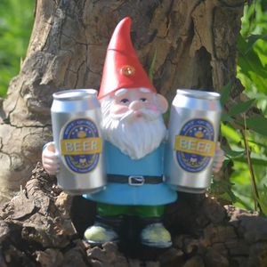 Dekorativa föremål Figurer Old Man Drinking Beer Garden Elves Sculpture Harts Decoration Gnome Statue Home Möbler Dvärgar Ornament 231128