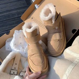 Lady Snow Boots Women Winter Plus Velvet Woman Shoes Warm Boots Thick Cotton Slippers Furry Black Women Ankle Boots Mujer