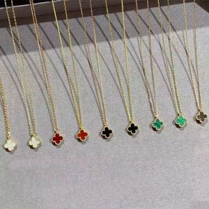 2024 New Fashion 9.5mm Cleef Brand Mini 4/four Clover High Quality Gold Designer Necklace for Women Gift Wmh