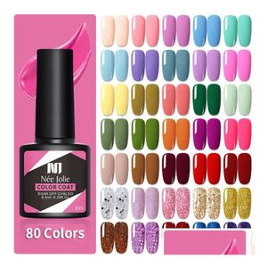 Unha polonês salão de beleza saúde beautyjolie 80 cores unha polonês rosa ouro glitter lantejoulas arte verniz cor diy laca 3.5ml1 d76yk gota d dhipi