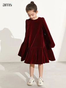 댄스웨어 amii kid girls dresses 겨울 3 12y o long sleeves 단단한 우아한 빈티지 어린이 restidos 22240113 231128