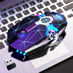 Комбинированная клавиатура и мышь Беспроводная оптическая 2 4G USB игровая 1600 точек на дюйм 7 цветов со светодиодной подсветкой перезаряжаемые бесшумные мыши для ноутбуков ПК 231128