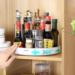 Organization Seasoning Holder Kitchen Storage Tray Lazy Susan 360° Rotating Spice Rack Organizer Home Supplies for Bathroom Cabinets