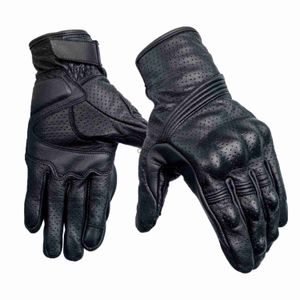 Cykelhandskar Heta försäljning Motorcykelhandskar Läder Full Finger Anti-Slip Motorcykelhandskar Läder Vattentät läder Motorcykel Racing Gloves YQ231129