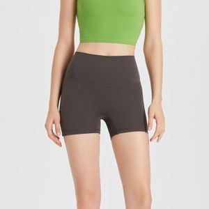 Luluwomen mit Logo, hohe Taille, Hüftheben, Hotpants, Sportshorts, Laufen, Fitness, Yoga, Ausrichtungshose