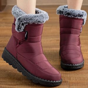 Boots Womens Winter Shoes for Women Heeled Waterproof Snow Elegant Warm Fur Footwear Female 231128