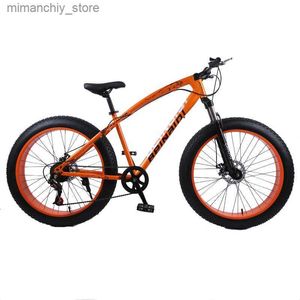 Fahrräder 26-Zoll-Mountainbike mit großem Reifen, 7-Gang-Mountainbike, stoßdämpfendes Strandfahrrad, 4.0 extrafetter Reifen, Schneevariab-Geschwindigkeitsfahrrad Q231129