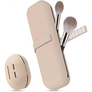 Kosmetiska väskor Travel Makeup Brush Holder Silicone Borstes Bag Svamp Fodral Portabla vattentäta verktyg för kvinnor Girls 231128