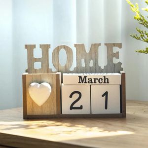 Other Event Party Supplies LOEV TODAY HOME Wooden Calendar Permanent Use Desk Decor Digital Ornaments DIY Flips Decorative Crafts 231128