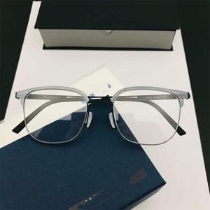 Solglasögon ramar mode denmark märke designglasögon ram 9870 för män kvinnor fyrkantiga semi kantlösa glasögon optisk receptbelagd ögonewearf