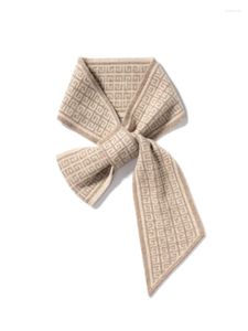 Sciarpe Donna 35% Cashmere Motivi geometrici Sciarpa lunga lavorata a maglia Scaldacollo spesso Colletto ad anello Accessori in lana # 104