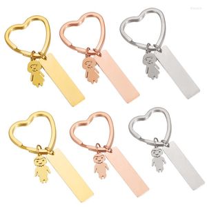 Hoop Earrings 1 Piece Stainless Steel Mirror Surface Boy Girl Long Bar Silver/Gold Color Key Chain