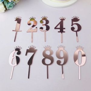 Strumenti per torte Numero 0-9 cake topper festa di compleanno anniversario matrimonio cifre cupcake topper bandiere bambini baby shower 1° compleanno arredamento Forniture 231129