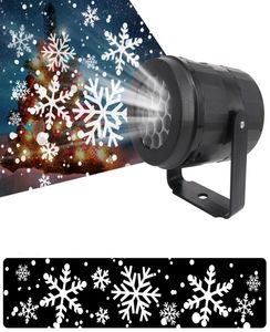 Epacket LED Efeito Luz Natal Floco de neve Tempestade de neve Luzes do projetor Rotativo Lâmpadas de projeção de palco para festas KTV Bares Holiday9658447