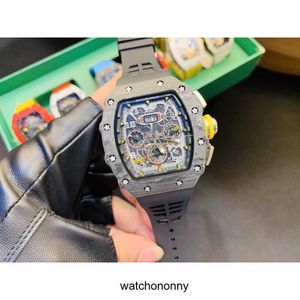 Tasarımcı Ri Mliles Luxury Watchs Mechanical Watch RM11-03 İsviçre Otomatik Hareket Safir Ayna İthal Kauçuk WatchBandb93u
