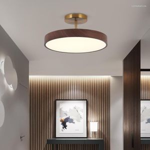 Ljuskronor modern nordisk trä led taklampa för sovrum vardagsrummet kök gång