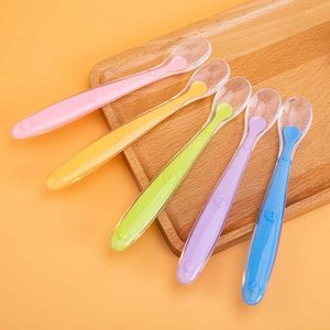 Cups Dishes Utensils Newborn Baby Silicone Soft Spoon Infant Complementary Food Feeding Training Spoon Kids Soup Ladle Children's Tableware P230314