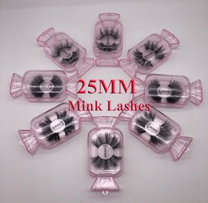 Nya 5D Mink Eyelashes 25mm 3D Mink Eyelash False Eyelashes Big Dramatiska Volumn Mink Lashes Makeup Eye Lashes4299676