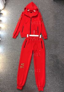 Womens Sweatsuit Womans Tracksuit Mulheres Designer Roupas Vermelho Sweatsuits Manga Comprida Capuz Jaquetas e Calças Pantsuit 2 Peça Set Mulheres Track Suit