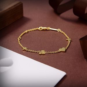 18K gold plated bracelet 3 colours chain bracelet star design love bangle premium bracelet letter alphabet jewelry lover bracelets gift set 1