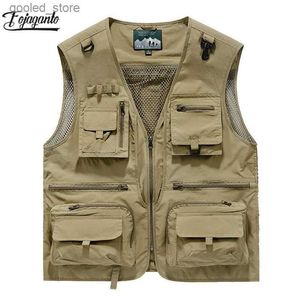 Men's Vests FOJAGANTO 2023 Outdoor Leisure Vest For Men Breathable Wild Fishing Vest High-Quality Design Large Pocket Vest For Men Q231129