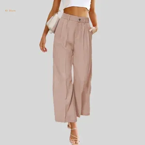 Women's Pants Ankle Length Trousers Modern Wide Leg High Waist Simple Loose Fashion Casual For Woman