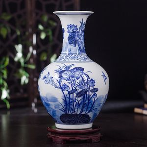 Wazony jingdezhen ceramika porcelanowa wazon ozdoby w chińskim stylu salon dekoracyjny stół kwiatowy