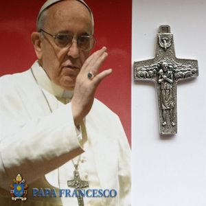 New Arrival 316L Stainless Steel Papa Pope Francis Pectoral CROSS Crucifix Pendant Necklace -Blessed by Pope Francis278F