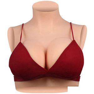 Crossdresser Forma del seno Collo alto Sile Plate B-G Cup Fake Boobs Enhancer per Shemale Drop Delivery Dhzhm