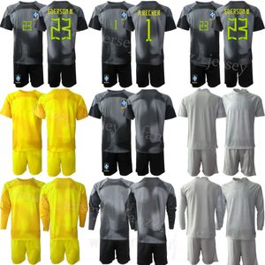 Maglia da portiere della Nazionale GK Brasile giovanile da calcio Set manica lunga Alisson Becker Ederson Moraes Lucas Perri Weverton Maglia da calcio LETICIA Taffarel 22/23