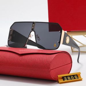 Дизайнерские солнцезащитные очки для женщин Carti Letter Sunglasses Men Mens Fashion Outdoor Timeless Classic Style Eyewear Retro Unisex Красная кожа с золотым логотипом