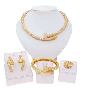 American Diamond Jewelry Set High Quality Zirconia Jewellery 5a Grade Zircon Fashion Women Party Dating Gift Kostymtillbehör