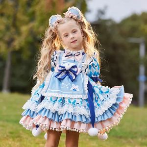 Abiti da ragazza HoneyCherry Winter Girls Lolita Princess Dress Cute Velvet Heavy Duty Party for Kids Girl 231128