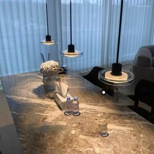 Lâmpadas pendentes italiano minimalista quarto cabeceira lustre pendurado lâmpada nórdico designer moderno simples e criativo vidro restaurante bar