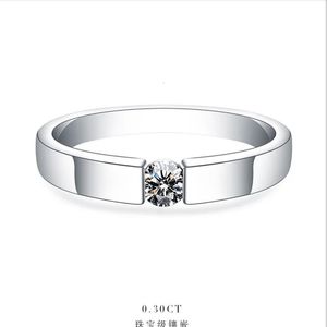 Bröllopsringar Test Positivt 025CT 4mm Dcolor Diamond Solitaire Ring Platinum 950 Engagement for Women 231128