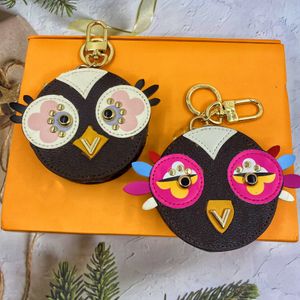 Cute Owl Keychains Designer Animal Fur Chick Car Keyring Chain Charms Leather Coin Cards Keys Holder Purse Zipper Pocket Bag Pendant Y23047