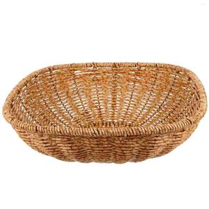 Set di stoviglie Cesto portaoggetti intrecciato per frutta Vassoio da scrivania Cestini Frutta Imitazione Rattan Snack da tavolo