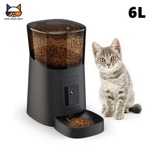 MEOWS Alimentatore Automatico per Animali Domestici Dispenser Intelligente per Alimenti per Cani/Gatti da 6 Litri con Controllo delle Porzioni, Allarme di Distribuzione, Telecamera Vocale/WIFI/Tipo di Pulsante