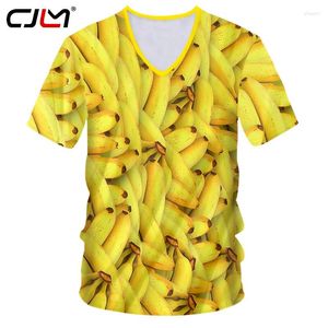 T-shirt da uomo CJLM T-shirt con scollo a V estiva T-shirt stampata in 3D T-shirt creativa da uomo a banana Design casual T-shirt oversize 6XL
