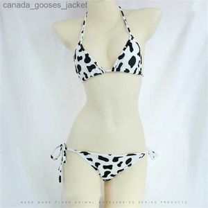 Sexig uppsättning cosplay kommer underkläder sexig ko anime bikini mjuka bekväma trosor söta underkläder set badkläder kläder lolita bh och trosor set l231129