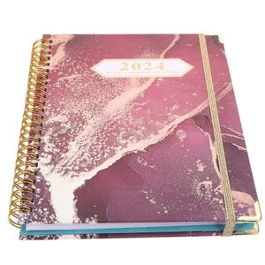 Blocco note Bobina decorativa Blocco note Forniture per ufficio Studenti Agenda Diario Piano giornaliero Notebook 2024 Planner Accessorio cartaceo Riunione mensile 231128