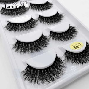 False Eyelashes LANJINGLIN 10 boxes / lot mink eyelashes natural long false eyelashes 100% handmade soft 3d mink lashes makeup faux cils G811 Q231129